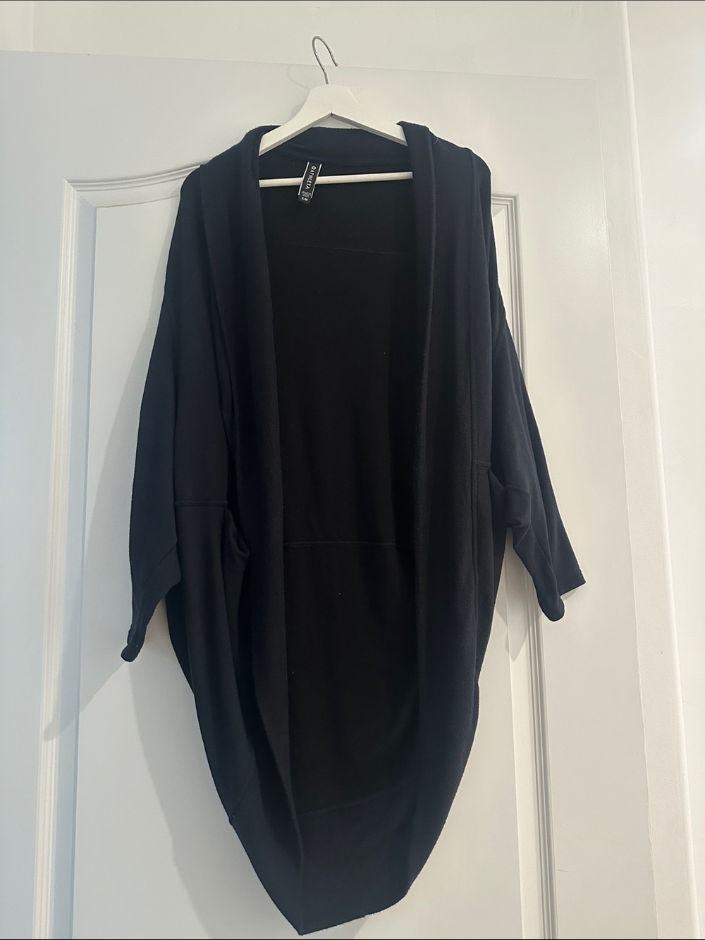 Athleta Black Women's Open-Front Hooded Sweater Cardigan